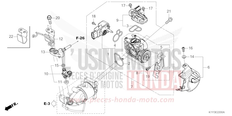 THROTTLE BODY/FUEL INJECTOR for PCX 125 MAT DIM GRAY METALLIC (NHC34) from 2021